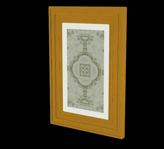 simple 3D model of a picture frame with a fractal pattern
