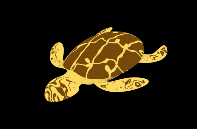 simple 3D model of a sea turtle