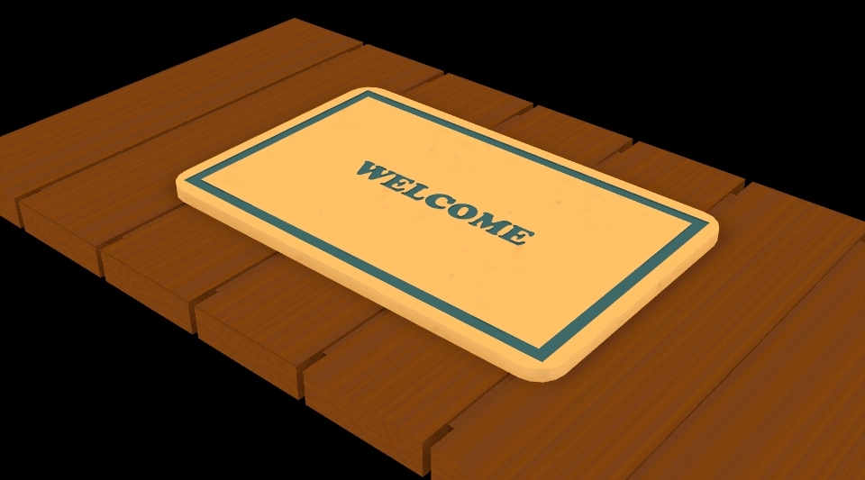 simple 3D model of a welcome rug